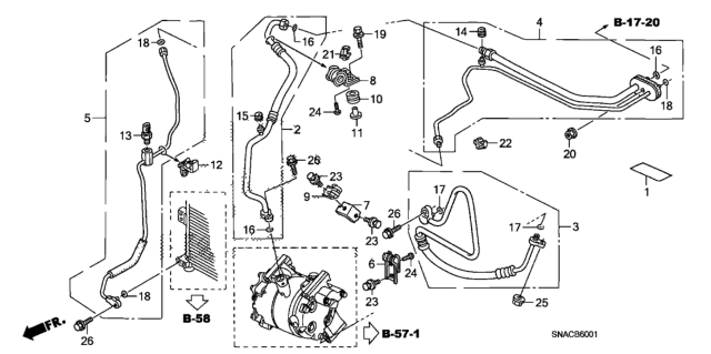 2011 Honda Civic A/C Hoses - Pipes Diagram