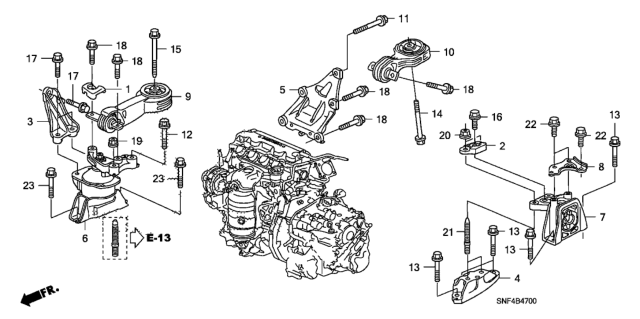 2009 Honda Civic Engine Mounts Diagram