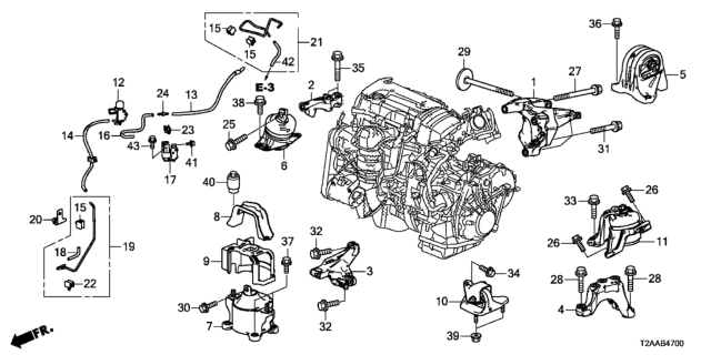 2017 Honda Accord Engine Mounts (L4) Diagram