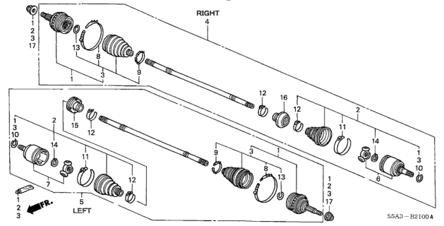 2001 Honda Civic Driveshaft Diagram