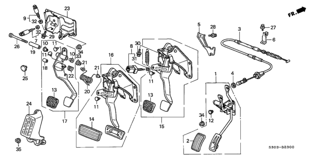 1999 Honda Prelude Pedal Diagram