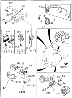 1996 Honda Passport Distributor Assembly Diagram for 8-97107-852-0