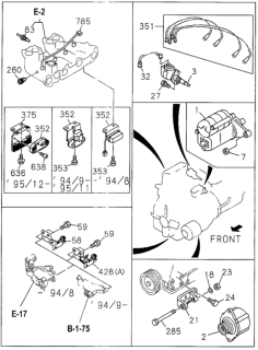 1994 Honda Passport Switch Assembly, Power Ignition Coil Diagram for 8-94474-294-2