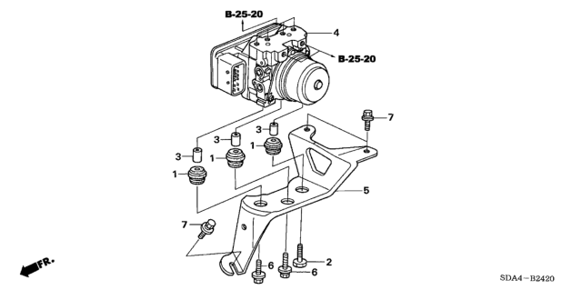 2006 Honda Accord TCS - Vsa Modulator Diagram