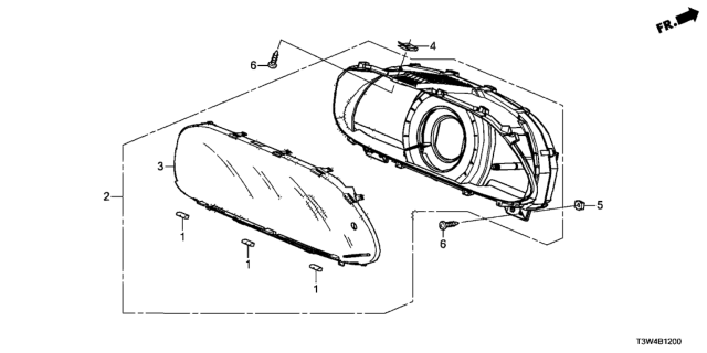 2015 Honda Accord Hybrid Meter Assembly, Combination (Rewritable) Diagram for 78100-T3Z-A21