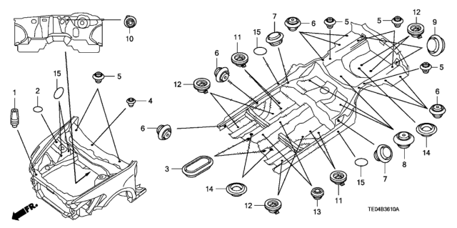 2009 Honda Accord Grommet (Front) Diagram