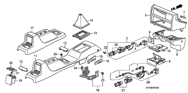 1989 Honda Civic Console Diagram