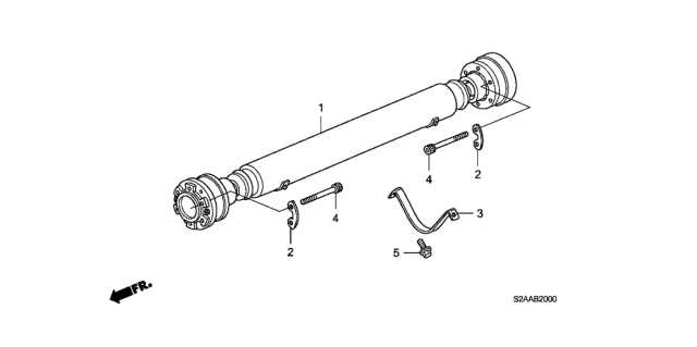 2008 Honda S2000 2 Door CR (WITH AC) KA 6MT Propeller Shaft Diagram