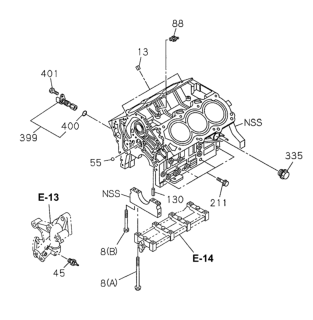 1999 Honda Passport 4 Door 4LX-W KA 5MT Cylinder Block Diagram