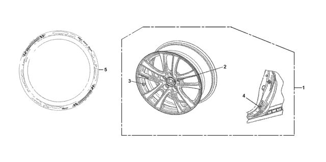 2012 Honda CR-Z 3 Door EX (NV) KA CVT HPD- 18" Wheel Diagram