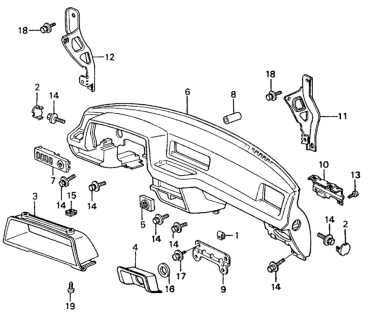 1983 Honda Civic Panel, Instrument *NH40L* (GRACE GRAY) Diagram for 66821-SA0-305ZB