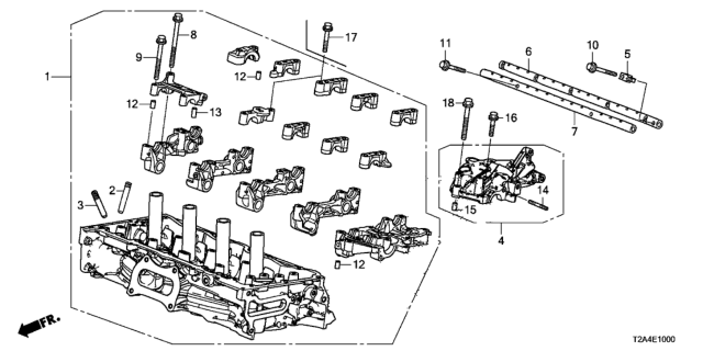 2013 Honda Accord Head Assembly, Cylinder Diagram for 12100-5A2-A02