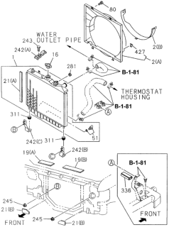 1996 Honda Passport Seal, Radiator Diagram for 8-52468-212-0