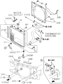 1996 Honda Passport Panel, Deflector Diagram for 8-97094-798-0