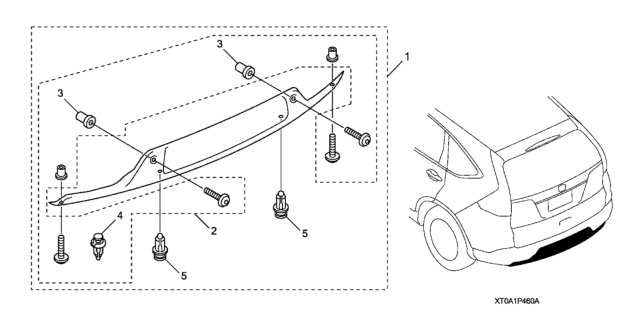 2014 Honda CR-V Rear Skid Plate Garnish Diagram