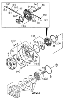 2000 Honda Passport 4 Door 2EX KA 4AT AT Converter Housing - Oil Pump Diagram
