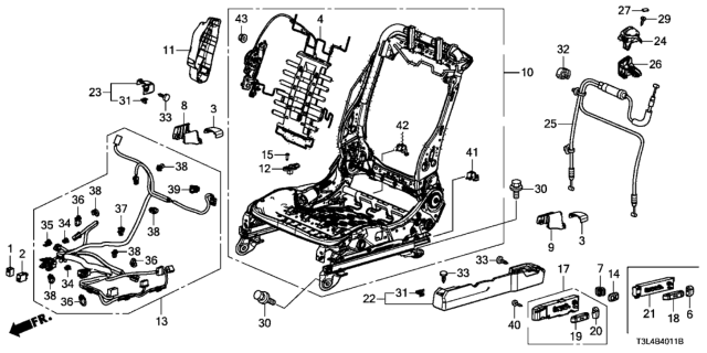 2014 Honda Accord Cover, L. Lumbar Motor Diagram for 81529-T3L-A41