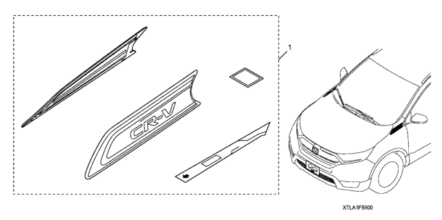 2020 Honda CR-V Fender Accent Trim Diagram