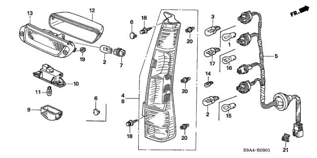 2005 Honda CR-V Cover Diagram for 34271-S9A-A01