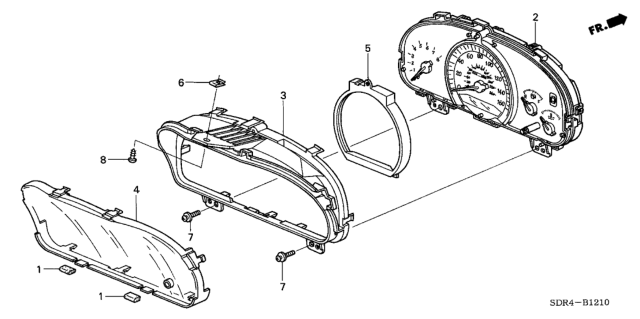 2005 Honda Accord Hybrid Meter Components Diagram