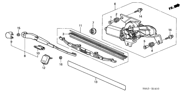 2003 Honda CR-V Rear Wiper Diagram