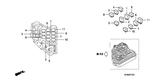 2011 Honda Civic Control Unit (Engine Room) Diagram 2