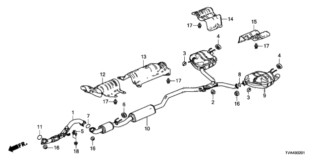 2018 Honda Accord Plate, L. Muffler Baffle Diagram for 74652-TVA-A00