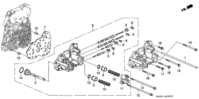 1998 Honda Accord AT Servo Body Diagram