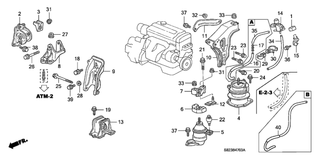 2000 Honda Accord Engine Mount Diagram