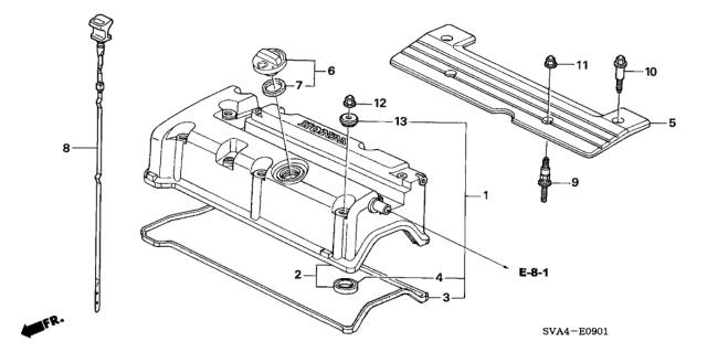 2008 Honda Civic Cylinder Head Cover (2.0L) Diagram