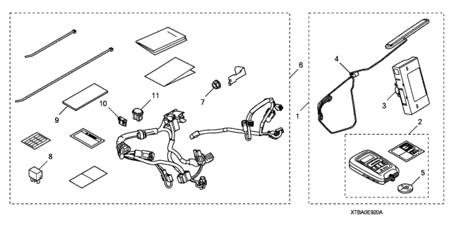 2016 Honda Civic Remote Engine Starter & Attachment (Non-Smart Entry) Diagram