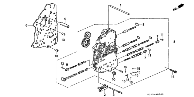 1999 Honda Civic 2 Door EX (ABS) KA 4AT AT Main Valve Body Diagram