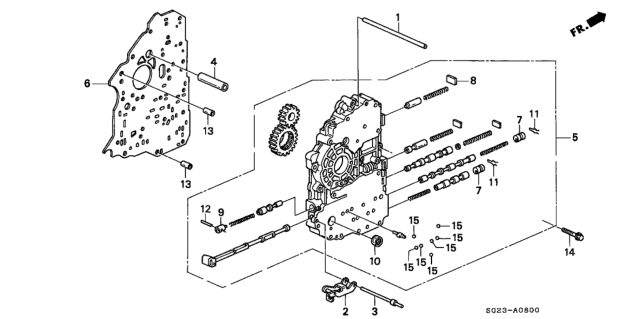 1999 Honda Civic AT Main Valve Body Diagram