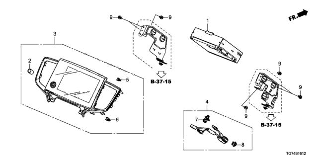 2020 Honda Pilot CONT, INFOTAINMENT Diagram for 39540-TG8-AC4