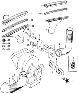 1973 Honda Civic Clamp, Water Hose Diagram for 39223-611-000