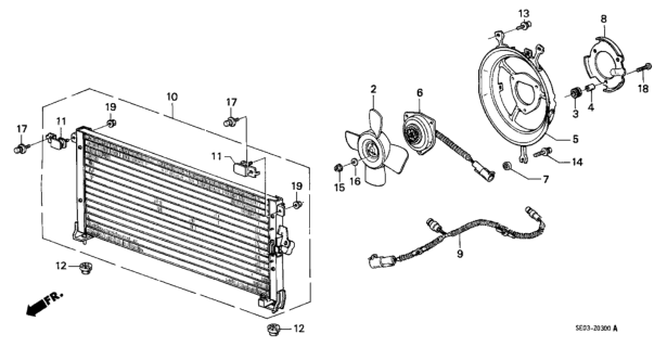 1989 Honda Accord A/C Condenser Diagram