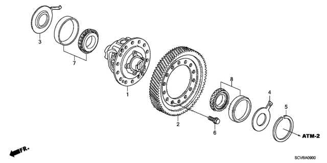 2011 Honda Element AT Differential Diagram