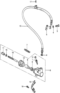 1980 Honda Prelude 5MT Clutch Slave Cylinder Diagram