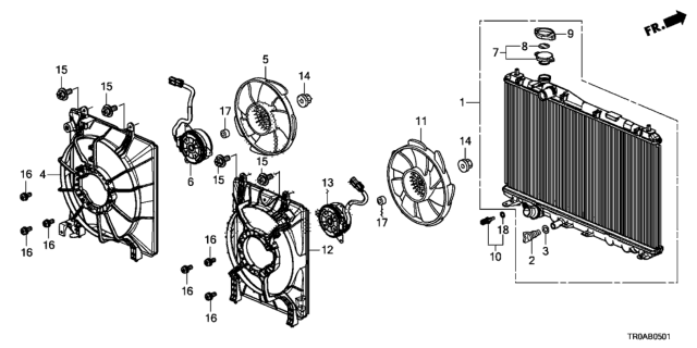 2013 Honda Civic Radiator (Toyo) Diagram