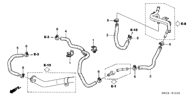 2006 Honda Civic Hose, Throttle Body In. Diagram for 19522-RMX-000