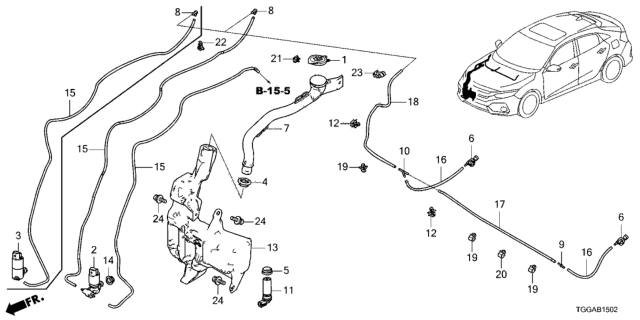 2021 Honda Civic MOTOR WASHER Diagram for 76806-TGL-E01