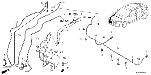 2021 Honda Civic Windshield Washer (Front) Diagram