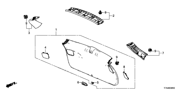 2021 Honda HR-V Tailgate Lining Diagram