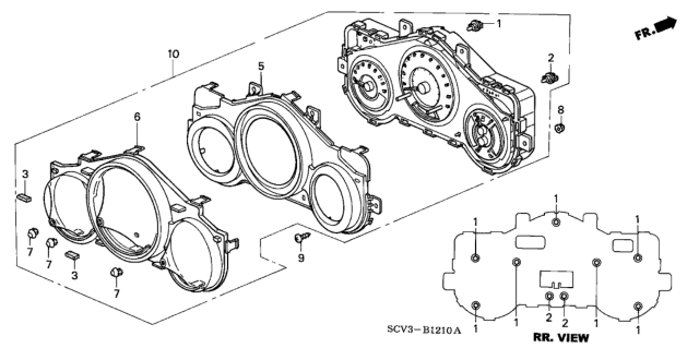 2003 Honda Element Meter Assembly, Combination (Dark Metal) Diagram for 78100-SCV-A11ZC