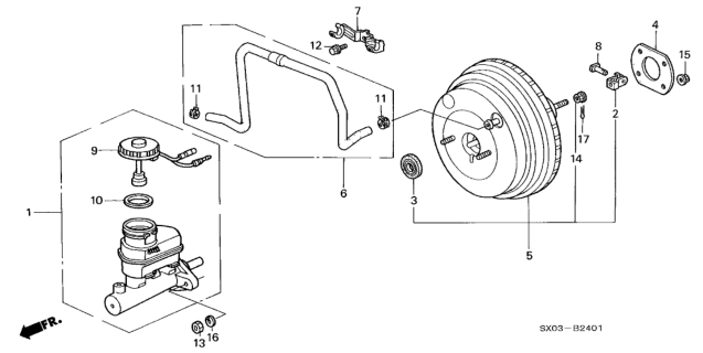 1998 Honda Odyssey Power Assembly, Master (8"+9") Diagram for 46400-S84-E01