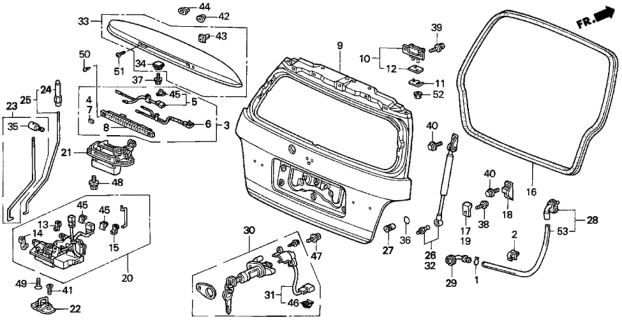 1998 Honda Odyssey Tailgate Diagram