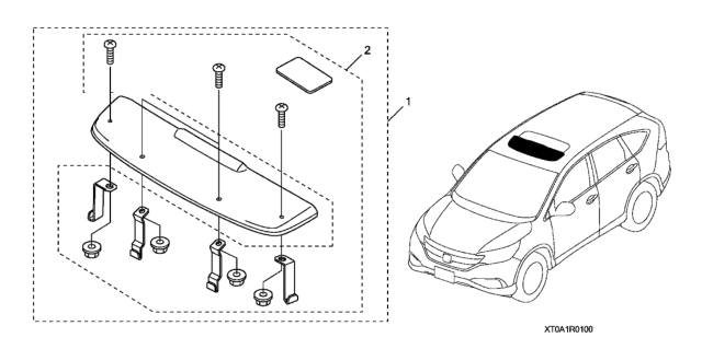 2016 Honda CR-V 5 Door EX-L (2WD) KA CVT Moonroof Visor Diagram
