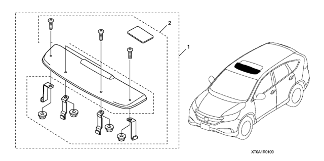 2016 Honda CR-V Moonroof Visor Diagram