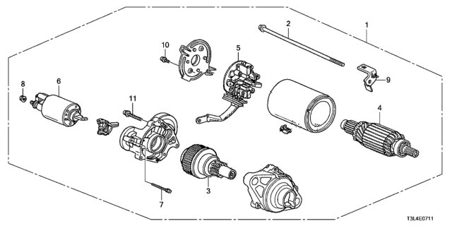 2013 Honda Accord Starter Motor (Mitsuba) (V6) Diagram