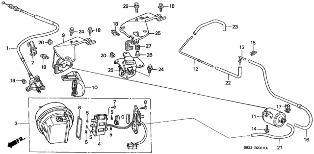 2001 Honda Accord Tank, Vacuum Diagram for 36625-P0A-A01